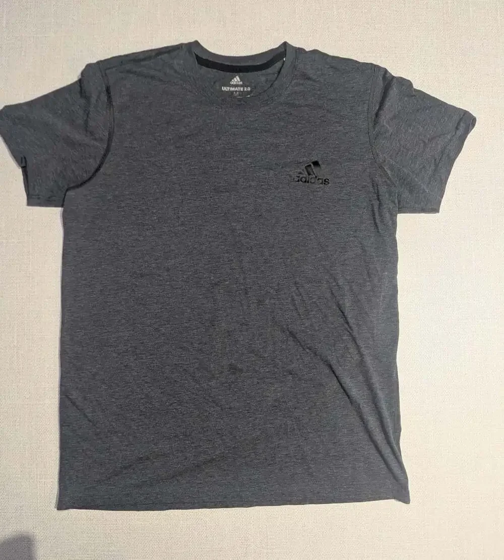 Adidas Ultimate 2.0 T-Shirt Size M Heather Gray Athletic Tee S3b4